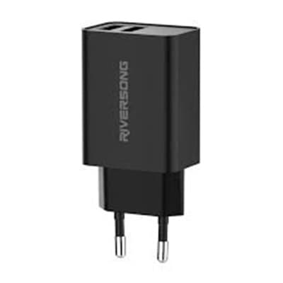 Riversong SafeKub D2 Dual-Port Wall Charger Black